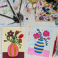 QUIRKY BLOOMS - Painting Workshop at Megan's Restaurant, Welwyn, Hertfordshire - Tuesday 30th SEPTEMBER 2025, 7.30pm
