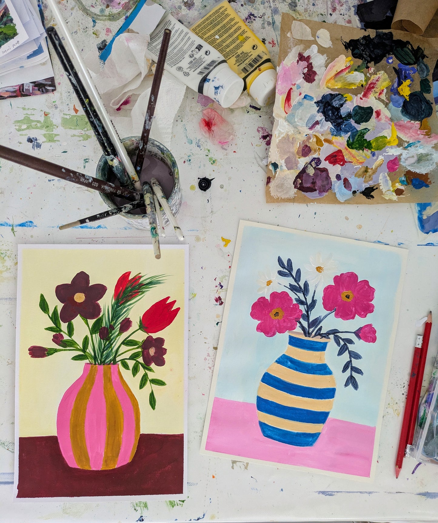 QUIRKY BLOOMS - Painting Workshop at Megan's Restaurant, Welwyn, Hertfordshire - Tuesday 30th SEPTEMBER 2025, 7.30pm