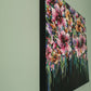 Side view of abstract, contemporary flower painting by Judy Century 'Bouquet Drama'