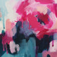 details of Contemporary original abstract floral painting by Judy Century 'Fancy Free' 61x61cm