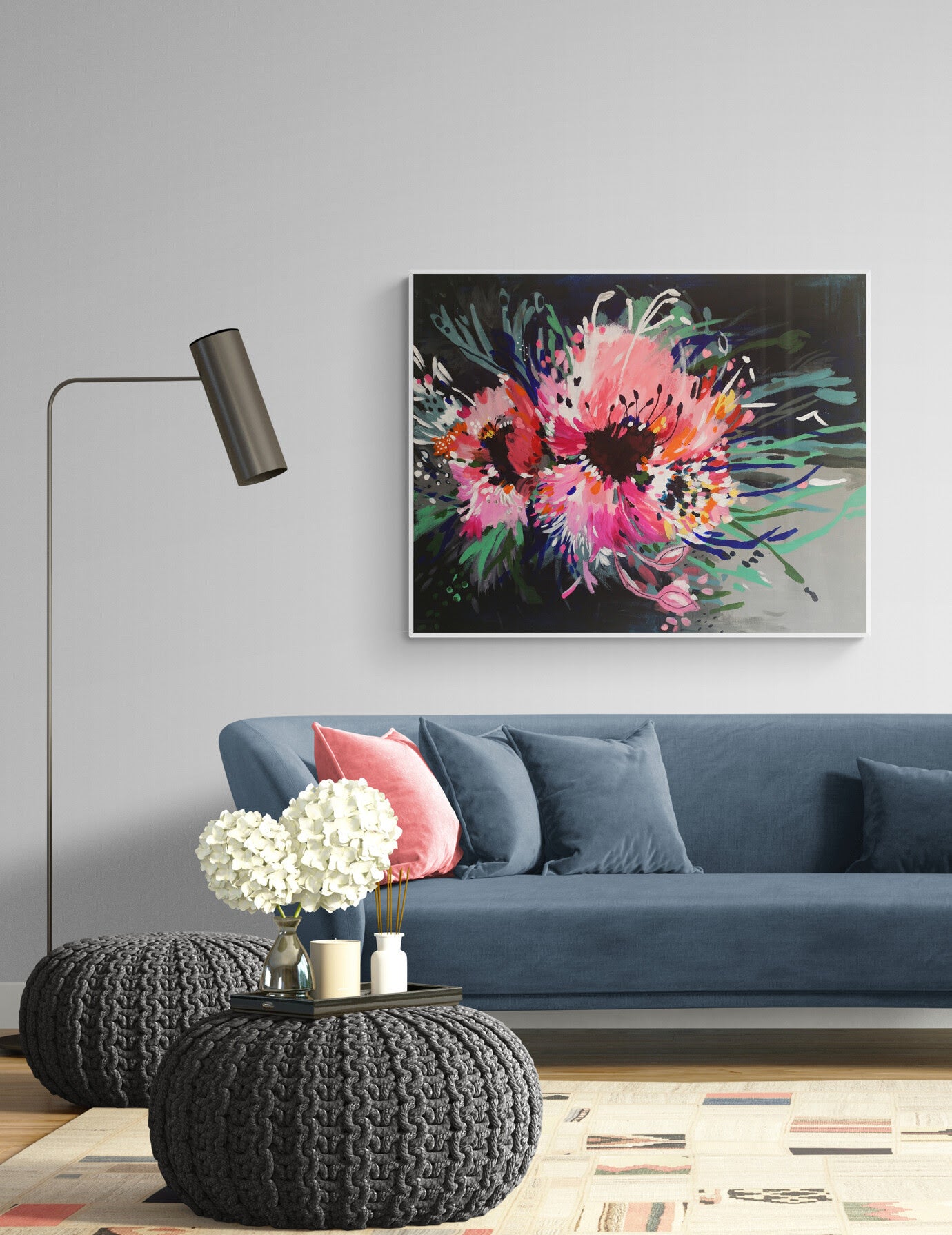 Modern Wall Art Floral Painting Print 'Flower Power' – Judy