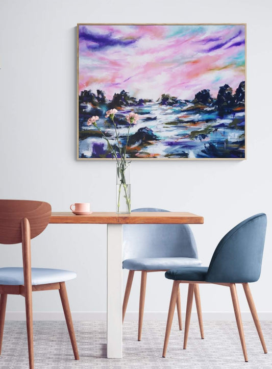 Pink Storm at Dusk (101x80cm)