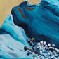 Detail of gold and turquoise flower painting by Judy Century